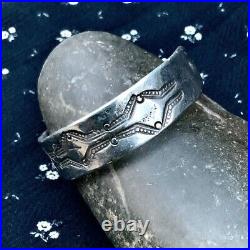 1890s RARE Earliest Stamps BIG MENS Old Early Ingot Silver Navajo Native Cuff