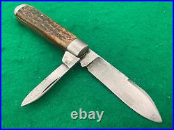 1902-1932? SCHATT & MORGAN RARE Big SWELL END BeaUTiful BONE vintage KNIFE