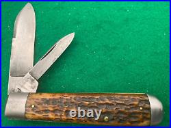 1902-1932? SCHATT & MORGAN RARE Big SWELL END BeaUTiful BONE vintage KNIFE