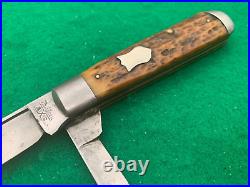 1902-1932? SCHATT & MORGAN RARE Big SWELL END BeaUTiful BONE vintage KNIFE