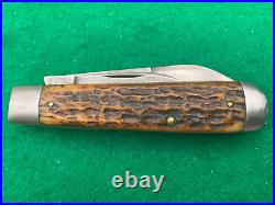 1902-1932? SCHATT & MORGAN RARE Big SWELL END BeaUTiful BONE vintage KNIFE