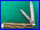 1920-193o Bridge Cutlery Co. Big 4-1/2 Stag Trapper Rare Knife