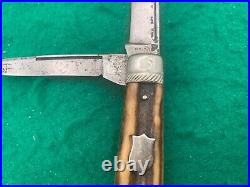 1920-193o Bridge Cutlery Co. Big 4-1/2 Stag Trapper Rare Knife