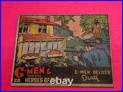1936 Gum. G-Men Heroes of The Law. Card # 28 G-Men Deliver Death. RARE Big 5