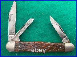 1950's CAMILLUIS nice 3 BLADE BIG BONE SWELL CENTER PATTERN RARE KNIFE