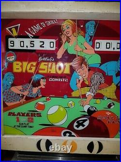1973GOTTLIEB RARE BIG SHOT Pinball Machine. Read Description and MSG ME SHIPPING