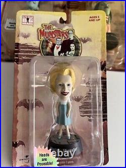 1999 The Munsters Sideshow Collectables Little Big Heads Rare Family Lot 5 NIB