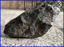 19c ANCIENT AUTHENTIC ROUGH UNCUT RARE UNIQUE NATURAL BLACK BIG DIAMOND STONE