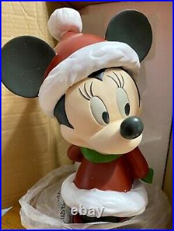 2006 Disney Shopping Santa Minnie Mouse Christmas Garden Statue Big Figure Rare