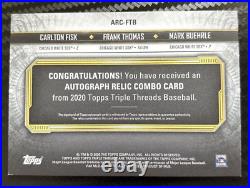 2020 Topps Triple Threads Auto Relic /27 Fisk Thomas Buehrle Card ARC-FTB Sox