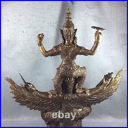 21 Big Bucha Statue Phra Vishnu Ride Garuda Thai Buddha Amulet Talisman RARE