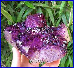 3.67LB Big Skeletal Deep Purple Quartz Rare Amethyst Crystal Cluster Specimen