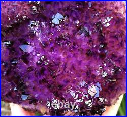 3.67LB Big Skeletal Deep Purple Quartz Rare Amethyst Crystal Cluster Specimen