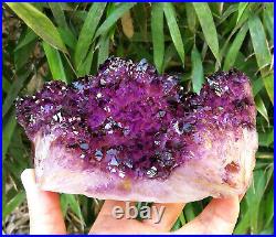 3.67LB Big Skeletal Deep Purple Quartz Rare Amethyst Crystal Cluster Specimen