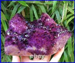 3.67LB Big Skeletal Deep Purple Quartz Rare Amethyst Crystal Cluster Specimen