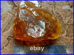 380 Grams Rough Big Clear Transparent Red Orange Amber Rare Specimen Indonesia