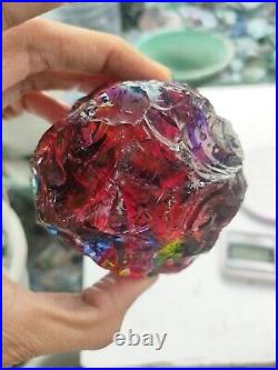 535gr(SP113) Big size rare rainbow raw of Andara Crystal Monatomic Natural Raw