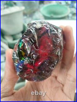 535gr(SP113) Big size rare rainbow raw of Andara Crystal Monatomic Natural Raw