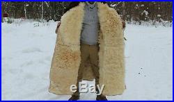 60 Rare Big Original True Russian Tulup USSR Overcoat Bekesha Sheepskin Coat1981
