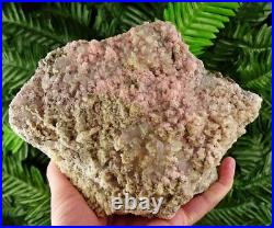 Amazing Big Rare Rhodochrosite with Stilbite and Quartz Crystal, Raw Crystal