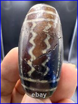 Ancient big rare sulaimany agate stone Chung dzi rare luck bead #17
