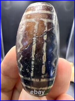 Ancient big rare sulaimany agate stone Chung dzi rare luck bead #17