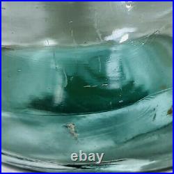 Antique BALL MASON Big Large JAR Glass Top Metal Lid RARE Wavy 4-3 Blue