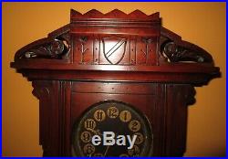 Antique E. Ingraham Hanging Kitchen Wall Clock Rare And Big 8-day, Time/strike
