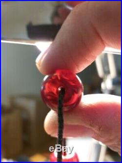 Antique Faturan Veined Cherry Amber Prayer Beads Big Barrel 71,3 g Rare Egyptian