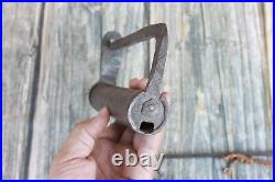 Antique Old Iron Big Padlock Vintage Indian Rare Collectible Door Lock Key