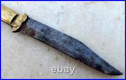 Antique Old Rare Hand Crafted Solid Brass Iron Blade Big Folding Rampuri Knife