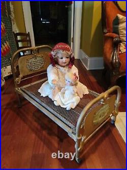 Antique Salesman Sample Childs Bed Iron Chicago Bed Co RARE Great For Dolls BIG