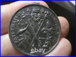 Awesome Big Spanish Old Medal Spain. 17 Century Crucifixion Artefact Rare