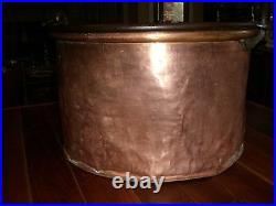 BIG Antique COPPER POT CAULDRON KETTLE Apple Butter FRENCH EXTREMELY RARE