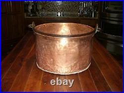 BIG Antique COPPER POT CAULDRON KETTLE Apple Butter FRENCH EXTREMELY RARE