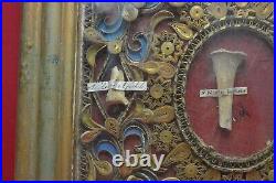 BIG FRAME RELICARIO shrine relic reliquary S. NICOLAS OF MYRA BISHOP + 8 RARE