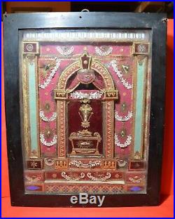 BIG FRAME shrine relic reliquary TRUE CROSS D. N. J. C. +15 RARE SAINTS