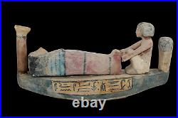 BIG RARE ANCIENT EGYPTIAN ANTIQUE After Life Tomb Ushabti Wooden Pharaonic Boat