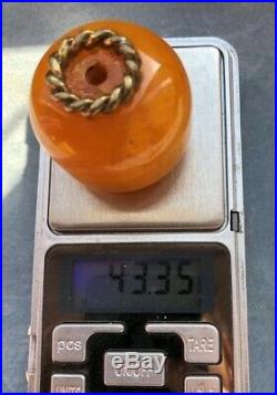 BIG! RARE! Bakelite 100% ORIGINAL 6 Apples Bead 343g Faturan Antique Bras Old