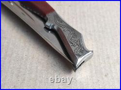 Beautiful Engraving BIG RARE VTG USSR Pocket Folding Knife, ITK Prison Art 70s