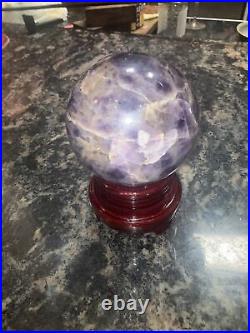 Big Amethyst Smooth With Free Velvet Wood Stand RARE FOR PRICE