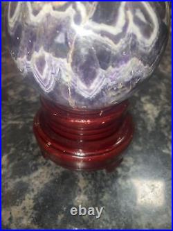 Big Amethyst Smooth With Free Velvet Wood Stand RARE FOR PRICE