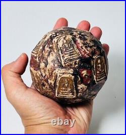 Big Ball embed 8 Phra Somdej Toh group Wat Phra Kaew temple amulet Super Rare