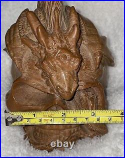 Big Dragon On Skull 6lbs Rare Hand Carved Beautiful Detailed Collectible Gift