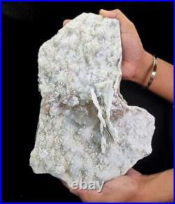 Big Natural Rare Calcite Crystals with Gyrolite & Quartz Mineral Specimen #E120