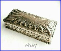 Big Rare 4 Antique English Sterling Silver Trinket Jewelry Box 1893 Repousse