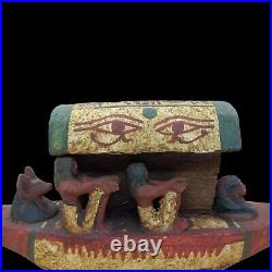 Big Rare Ancient Egyptian Antique After Life Inside Tomb Wooden Pharaonic Boat