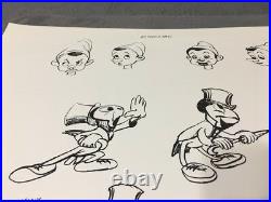 Big Rare Disney Auctions Disneyland Hotel Pinocchio Model Sheet Lithograph W COA