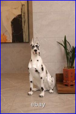 Big Rare Great Dane Sitting Dog 32 Ceramic Life Size Statue Sculpture Italian