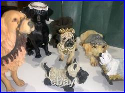 Big Sky Carvers Dog Nativity Dogtivity Set 1 + 2 dogs figurines 15pc RARE
